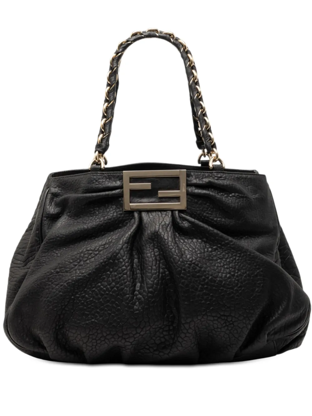 Fendi Pre-Owned 2000-2010 Large Pebbled Calfskin Mia shoulder bag - Nero