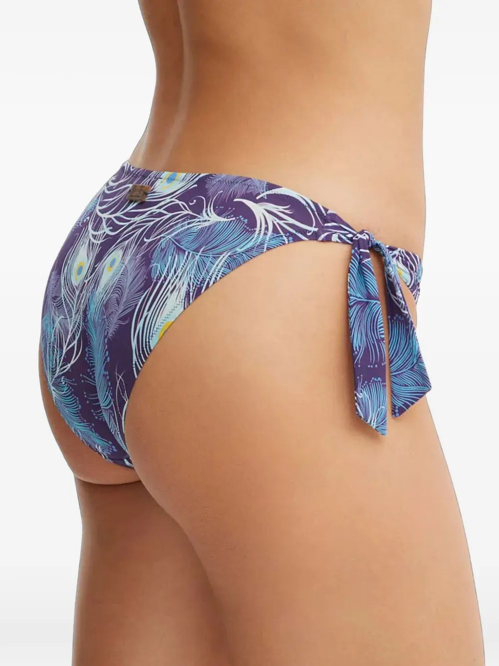 Vilebrequin Bikinislip met pauwen-print en strikbandjes aan de zijkanten Paars