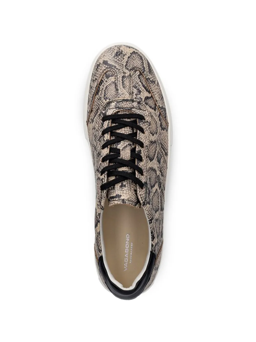VAGABOND Sneakers met slangenleer vlakken Beige