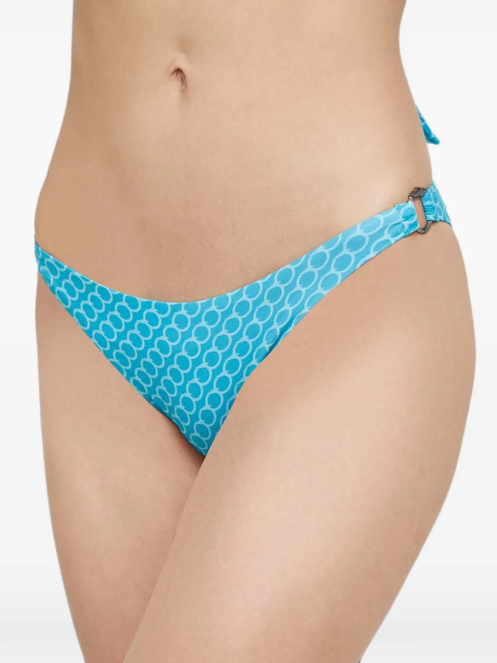 Trussardi Bikinislip met monogramprint en ringdetail Blauw