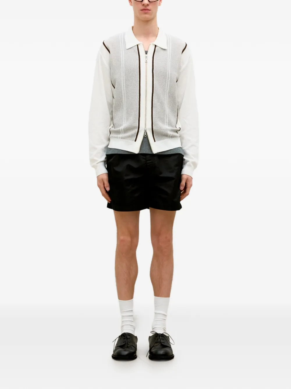 COOR 条纹拉链毛衣 | 衬衫式夹克