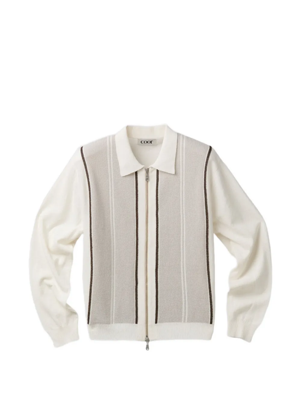 COOR 스트라이프 집업 스웨터 | 뉴트럴 | Image 1