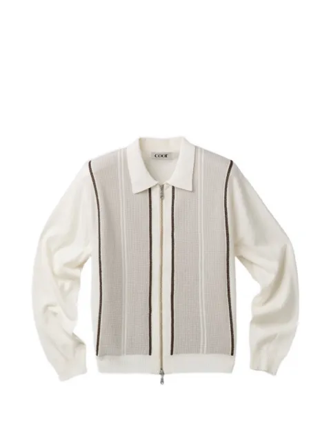 COOR striped zip-up sweater
