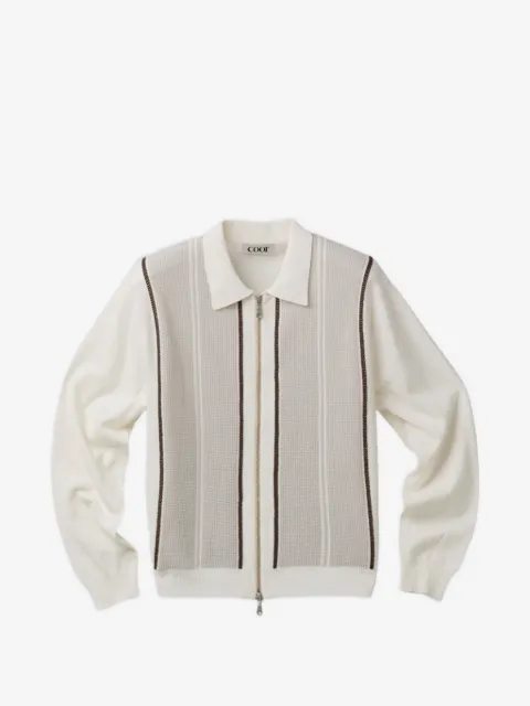 COOR striped zip-up sweater
