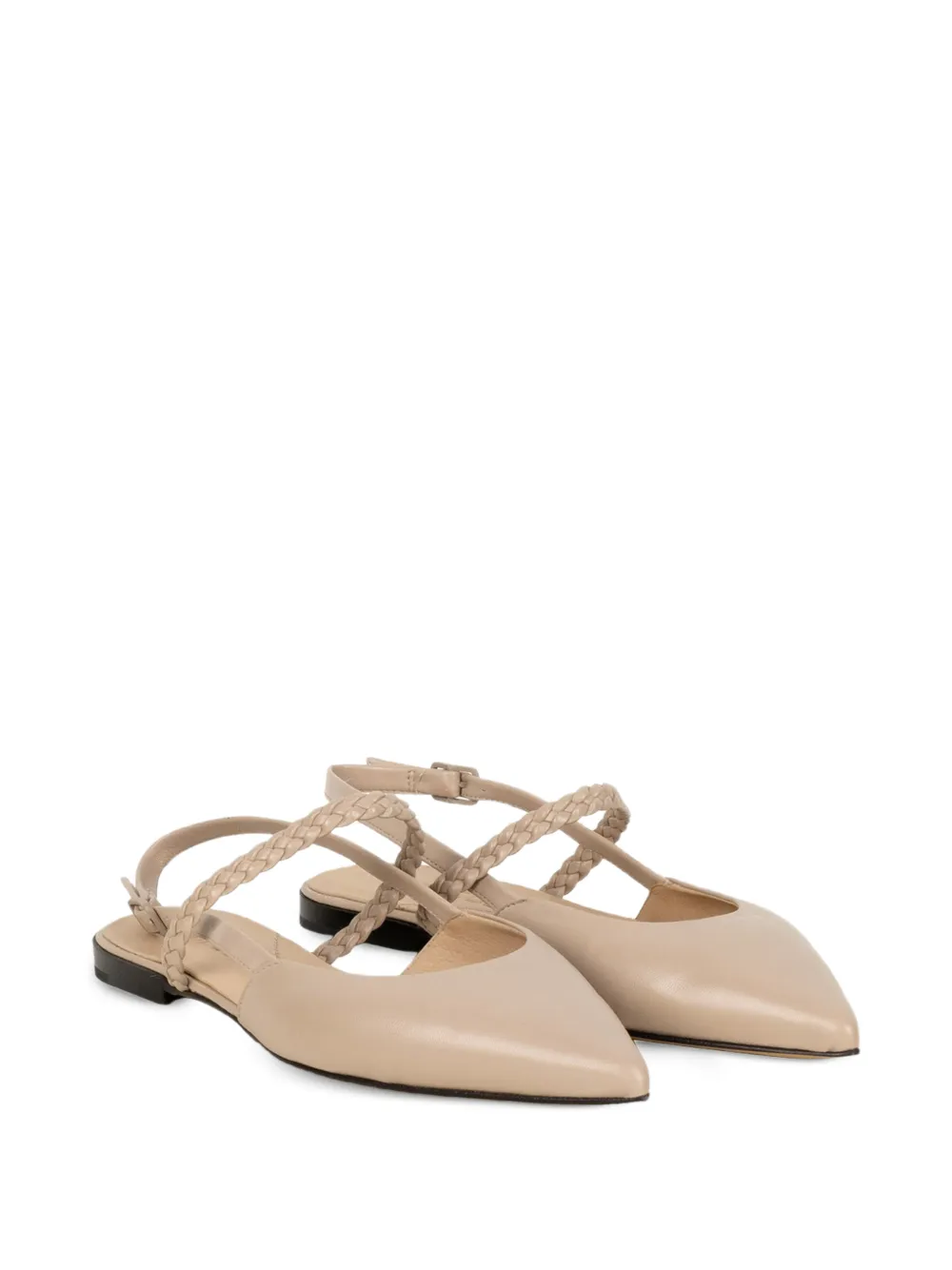  Pomme D´or Braided-strap Flat Pumps - Neutrals 