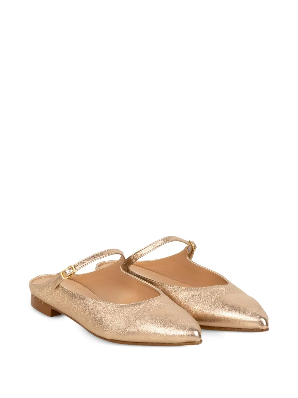  Status Pointed-toe Mules - Gold 