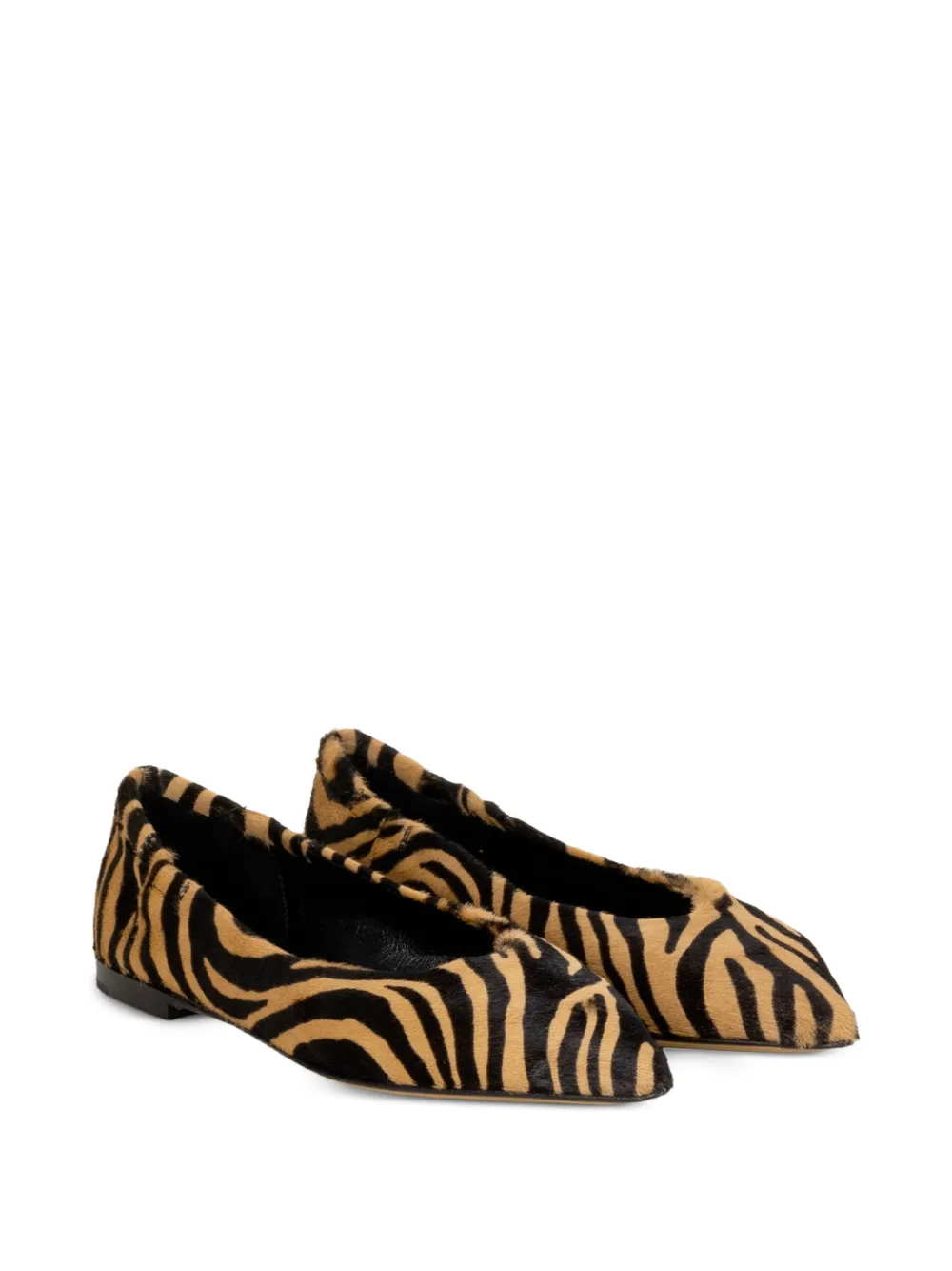 Pomme D´Or Pumps met zebraprint Beige