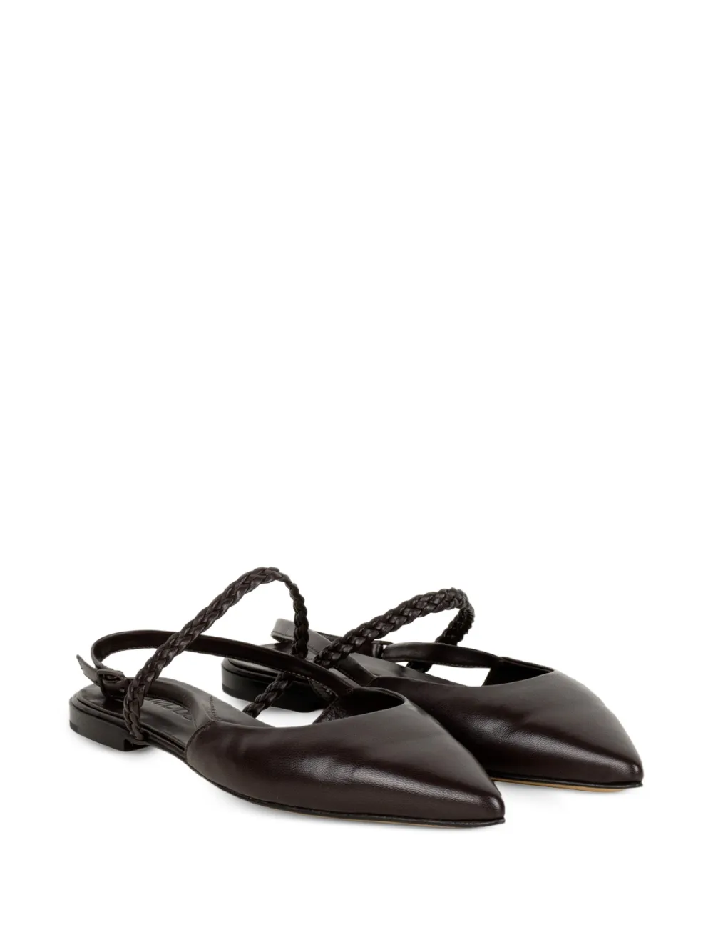  Pomme D´or Braided-strap Flat Pumps - Brown 