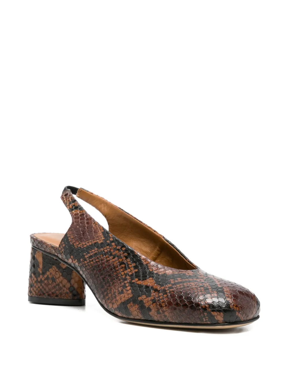 Vic Matie Caguas slingback pumps met reptielen-effect Bruin