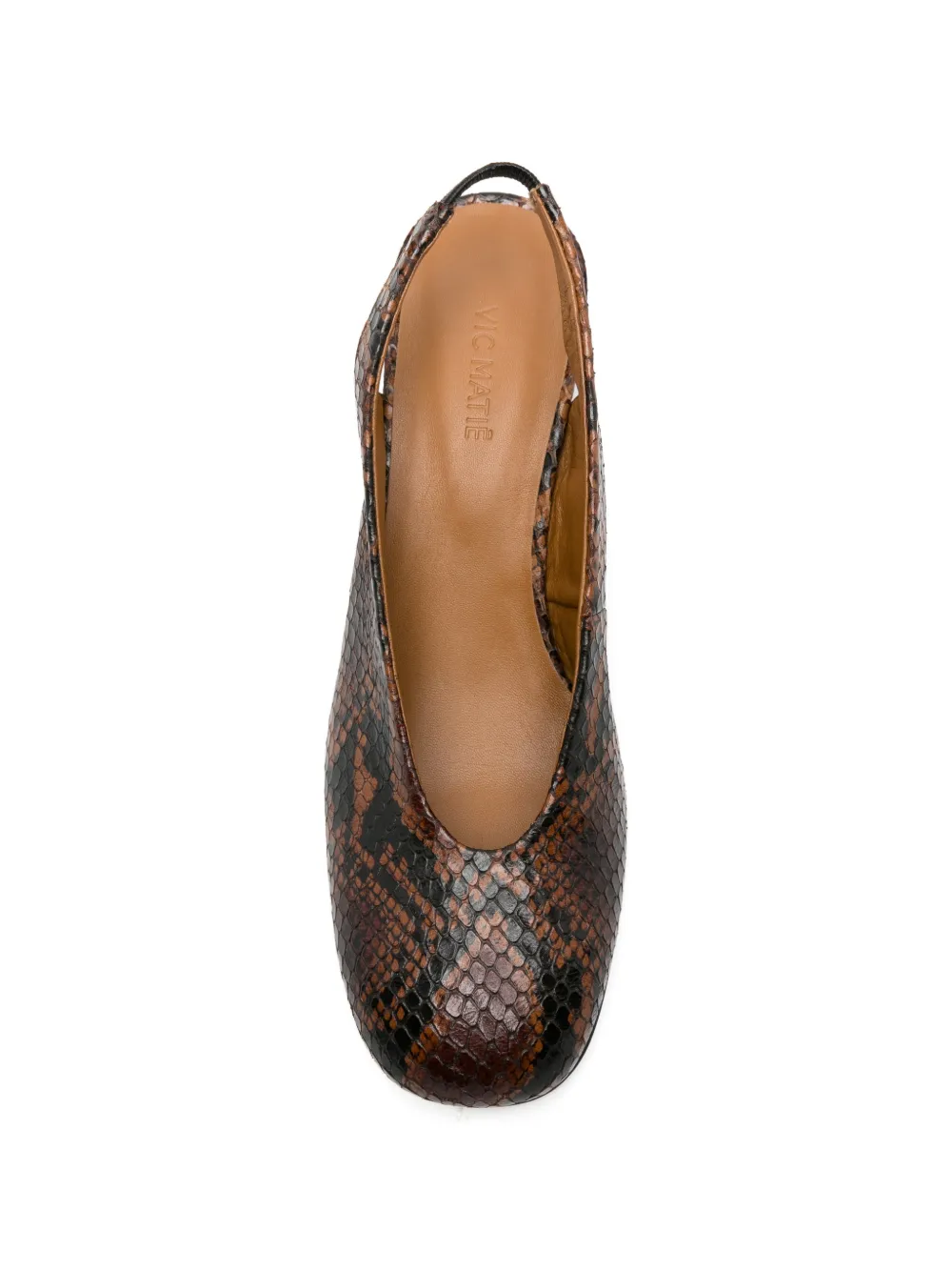 Vic Matie Caguas slingback pumps met reptielen-effect Bruin