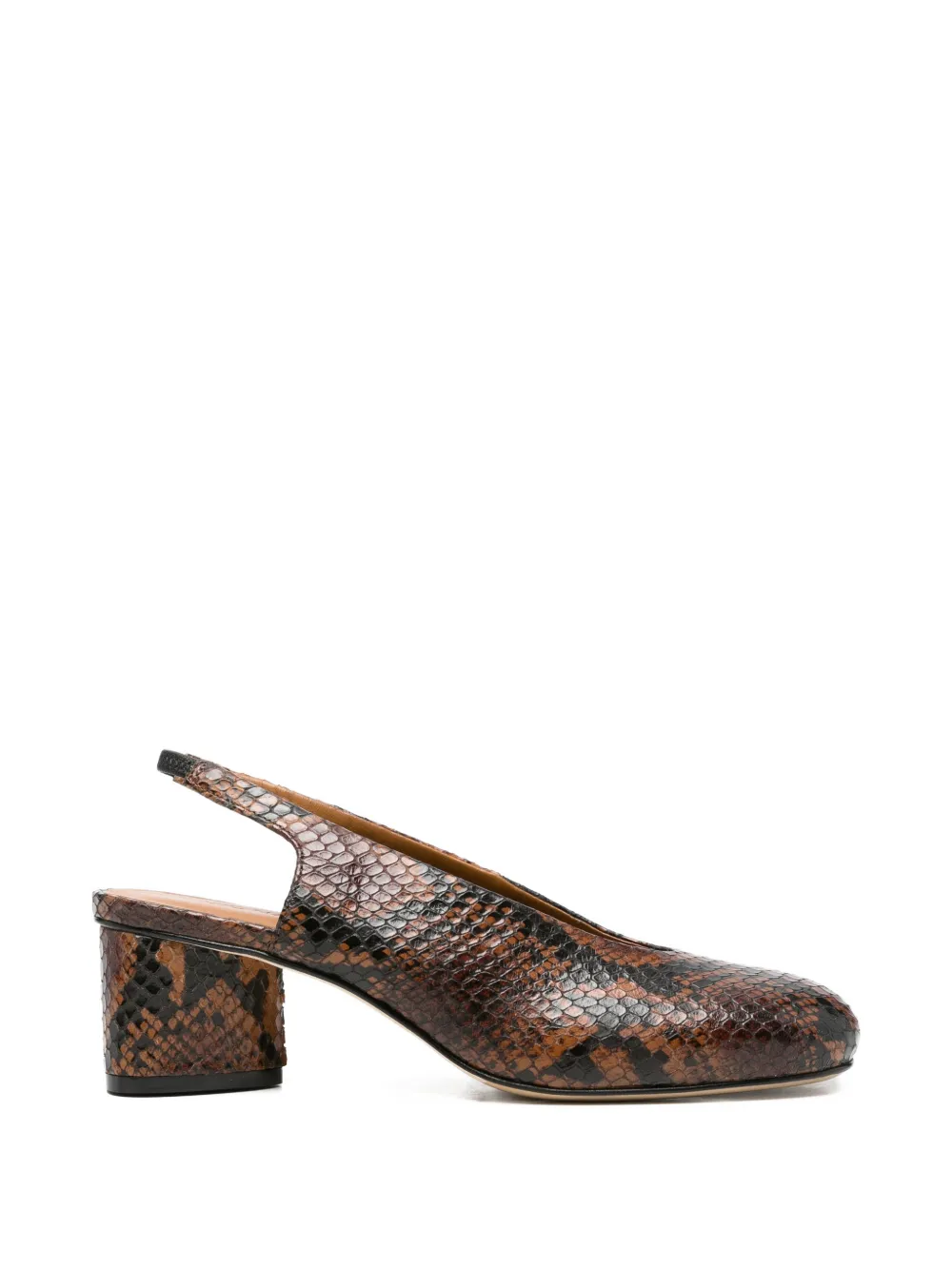 Vic Matie Caguas slingback pumps met reptielen-effect Bruin