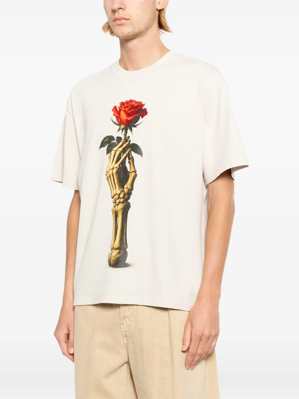 Melt T-shirt met print Beige