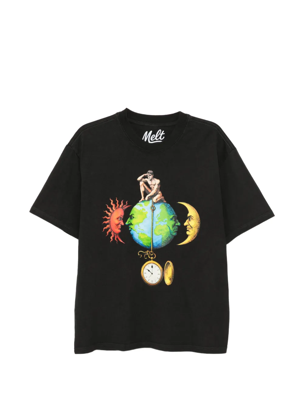 Melt 그래픽 프린트 티셔츠 | 블랙 | Image 1