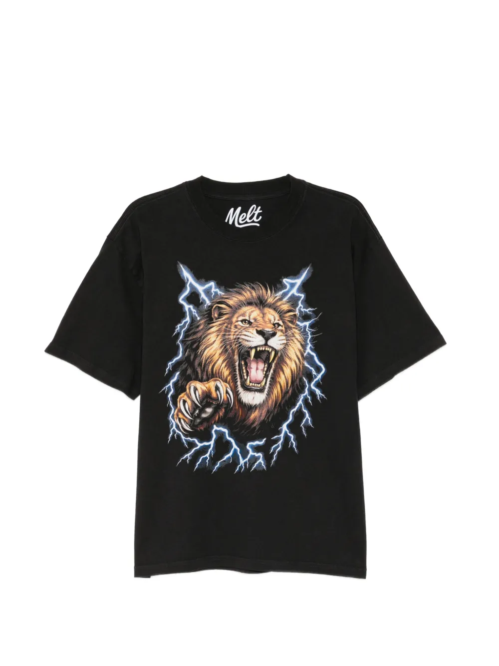 Melt 라이온 프린트 티셔츠 | 블랙 | Image 1