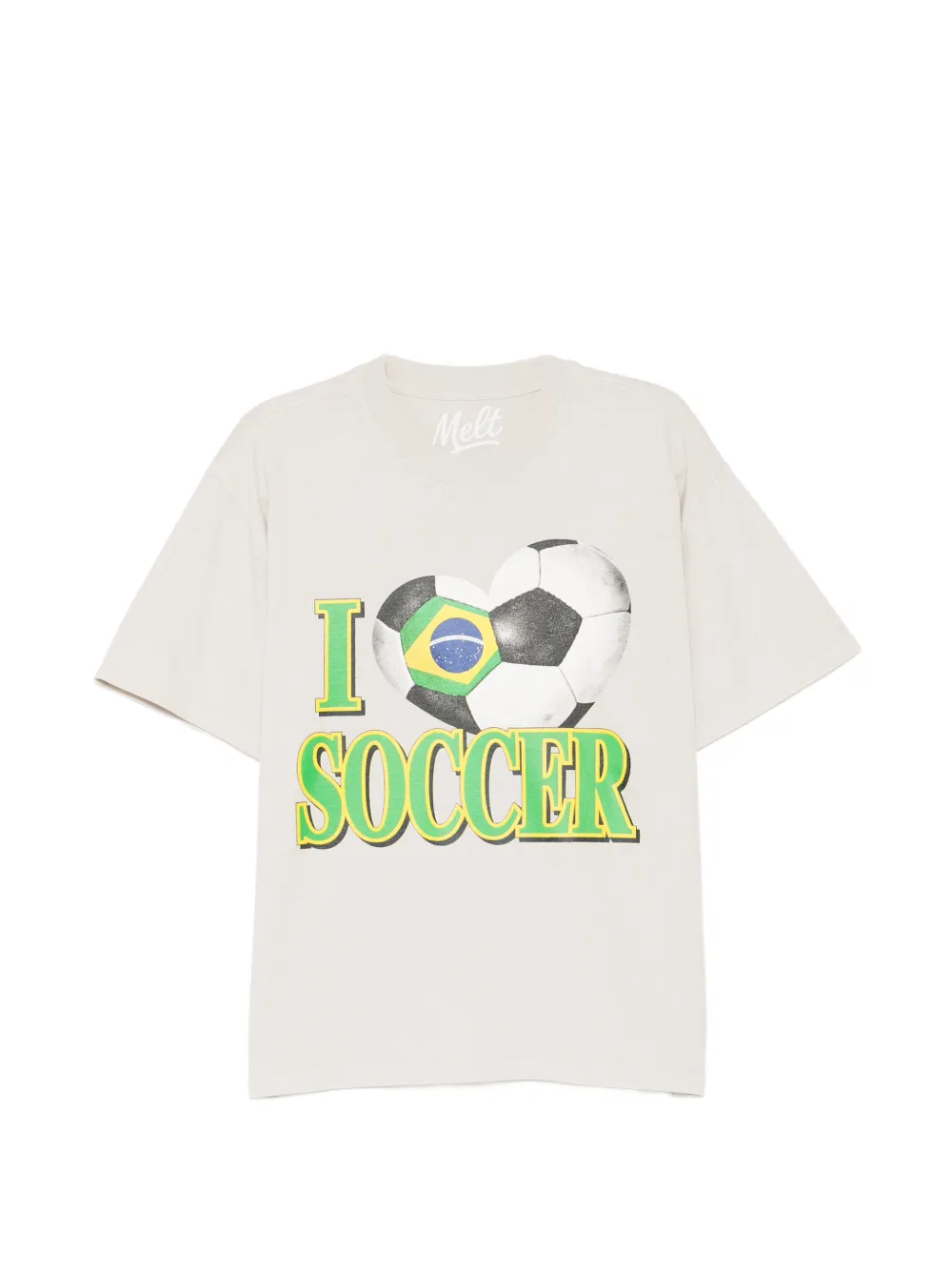 Melt football-print T-shirt - Nude