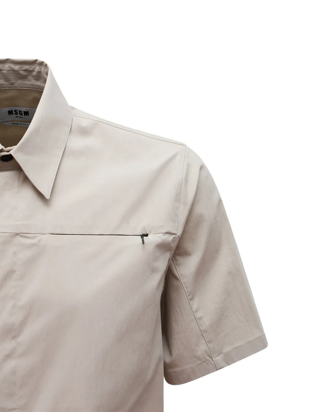 MSGM Katoenen overhemd met ritszak met logoprint Grijs