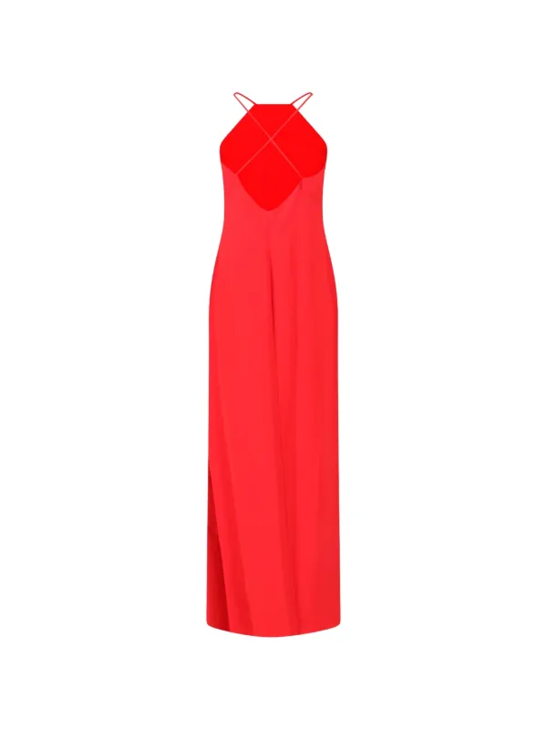 ralph lauren red evening dress Ralph Lauren Holin Pleated Jersey Evening Dress