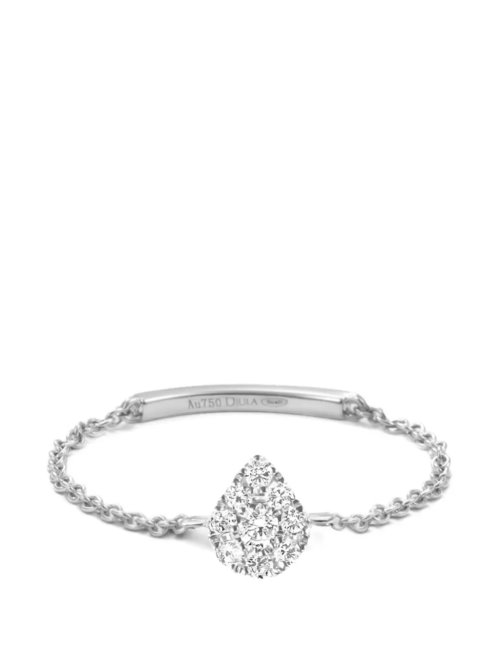 Djula Anello a catena Magic Touch Pear con diamanti - Argento