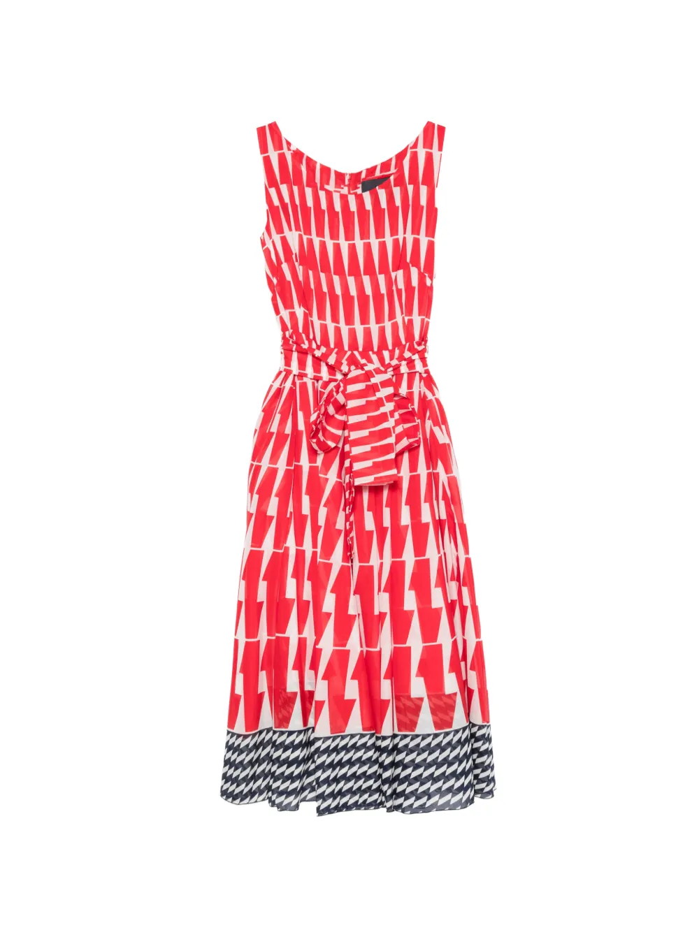 Samantha Sung Aster geometric-print midi dress - Rosso