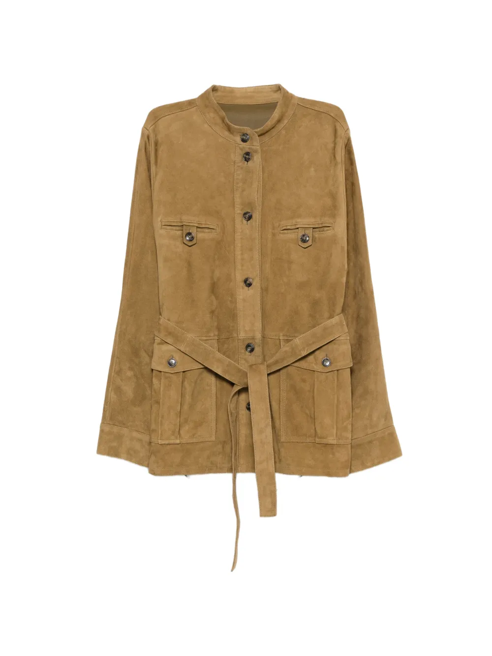 Yves Salomon belted suede jacket - Braun