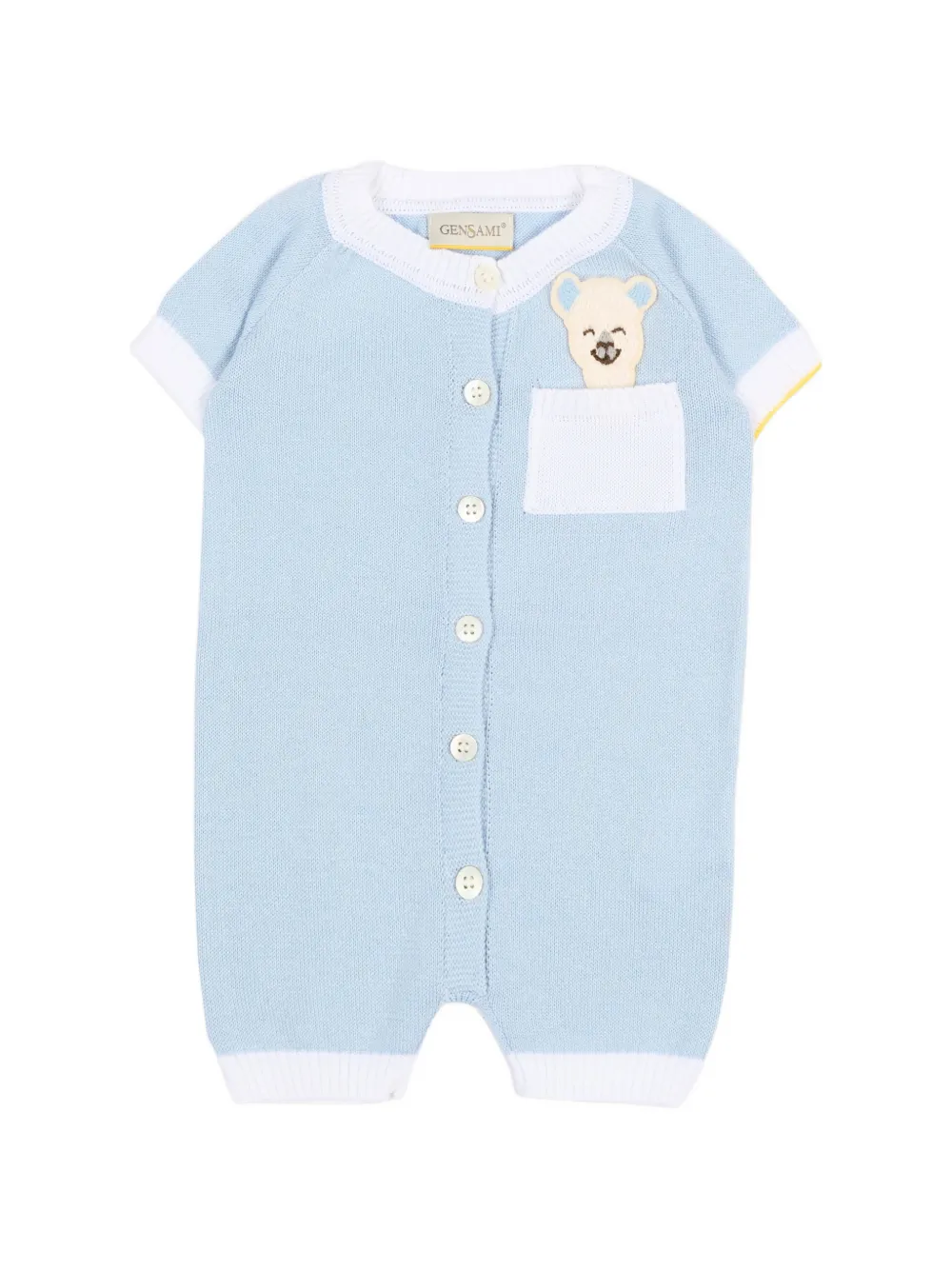 Gensami kids pocket-bear romper - Blu