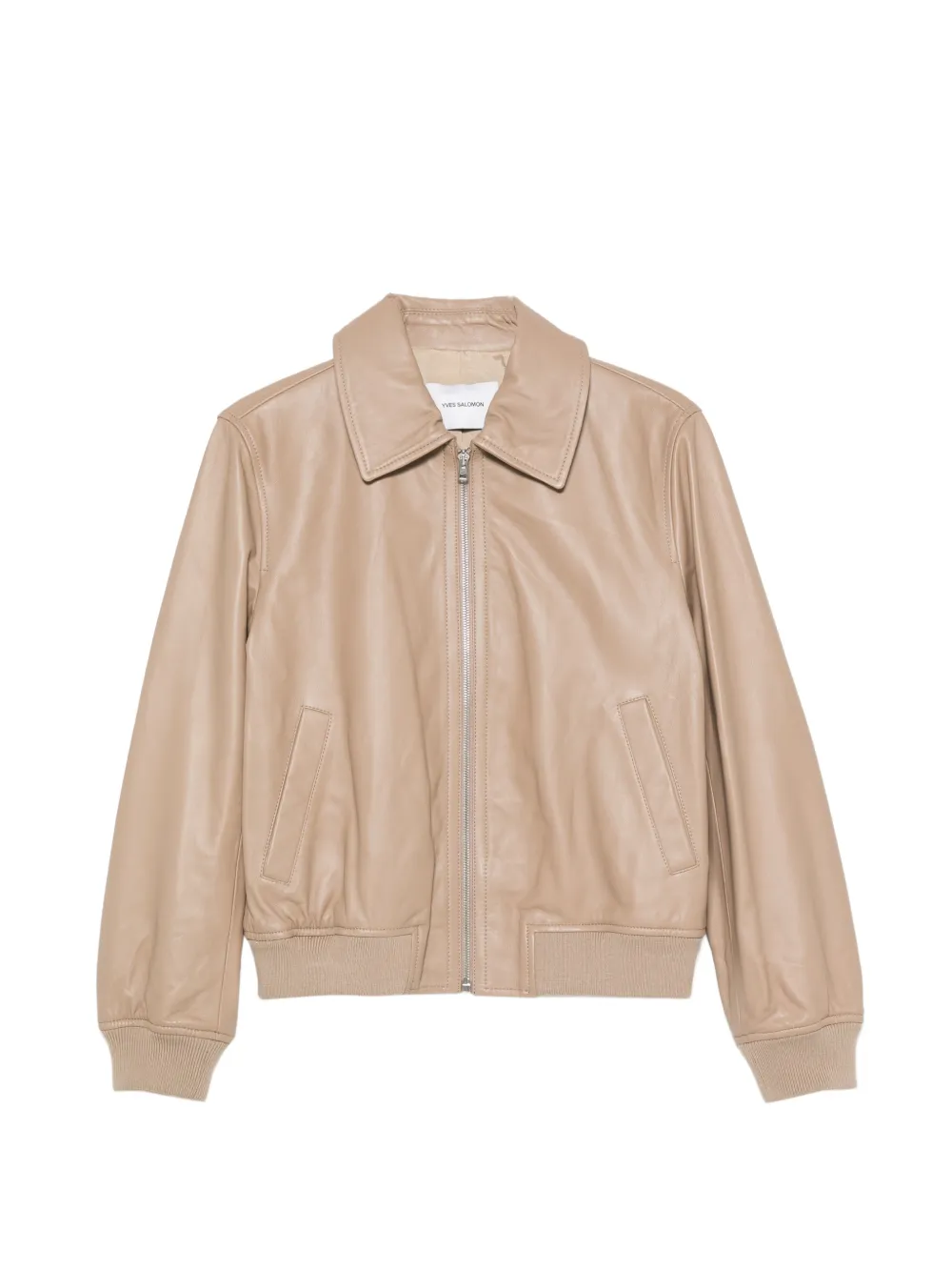 Yves Salomon Zip-up Leather Jacket In Neutral