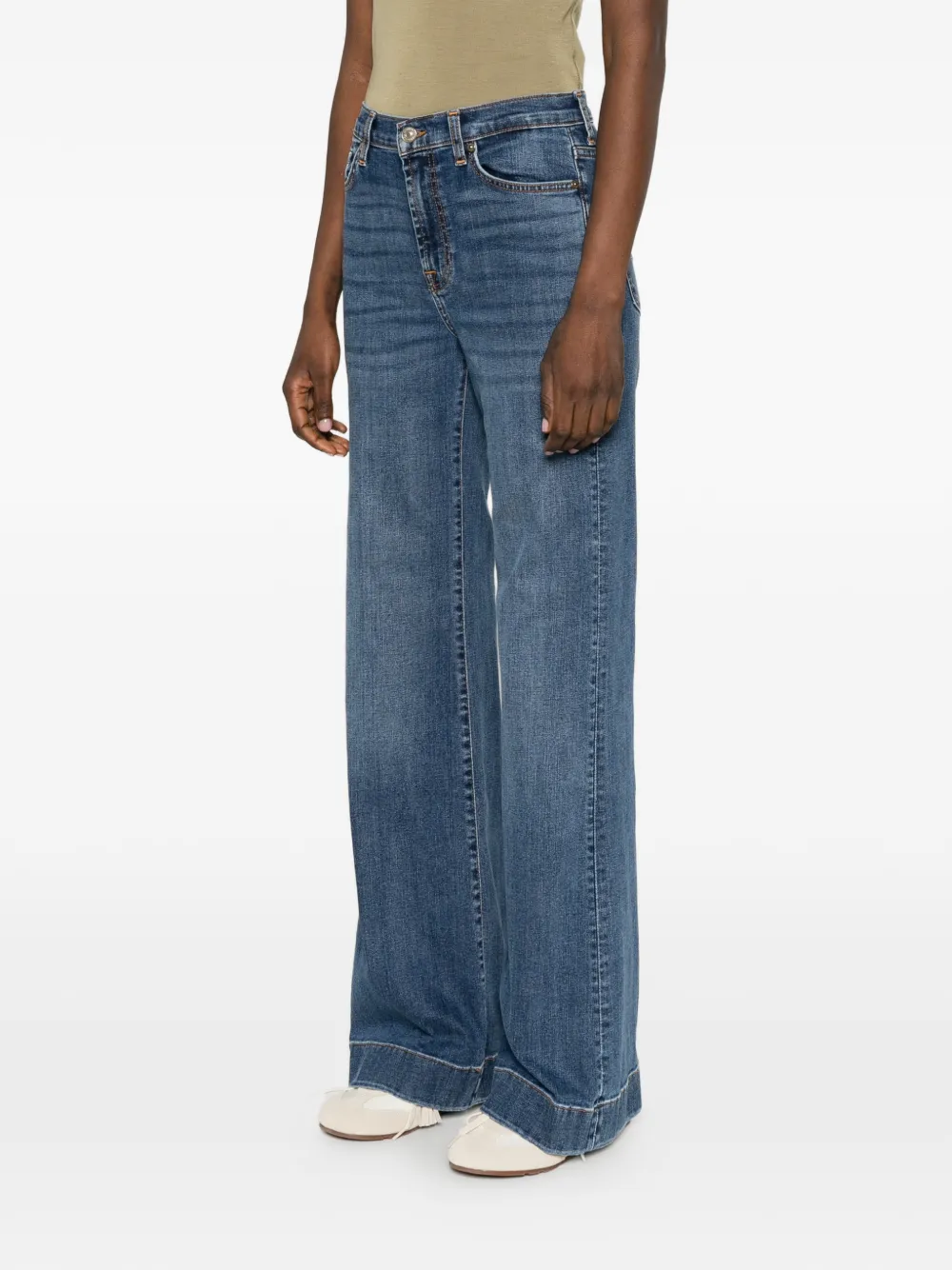 7 For All Mankind Modern Dojo jeans met tonaal stiksel Blauw