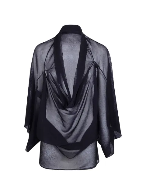 Aviù sheer draped poncho
