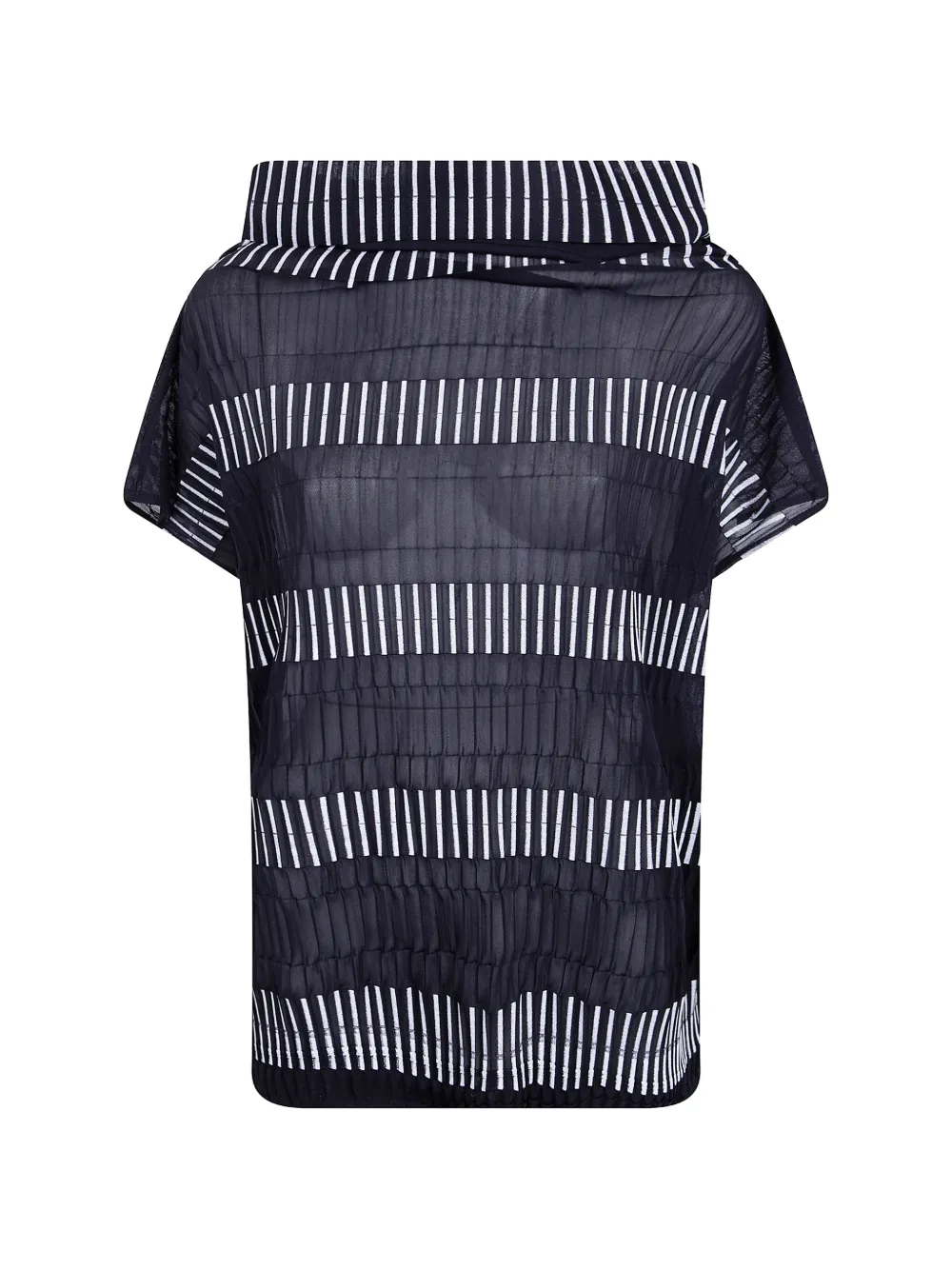 PierAntonioGaspari stripe-pattern textured top - Nero