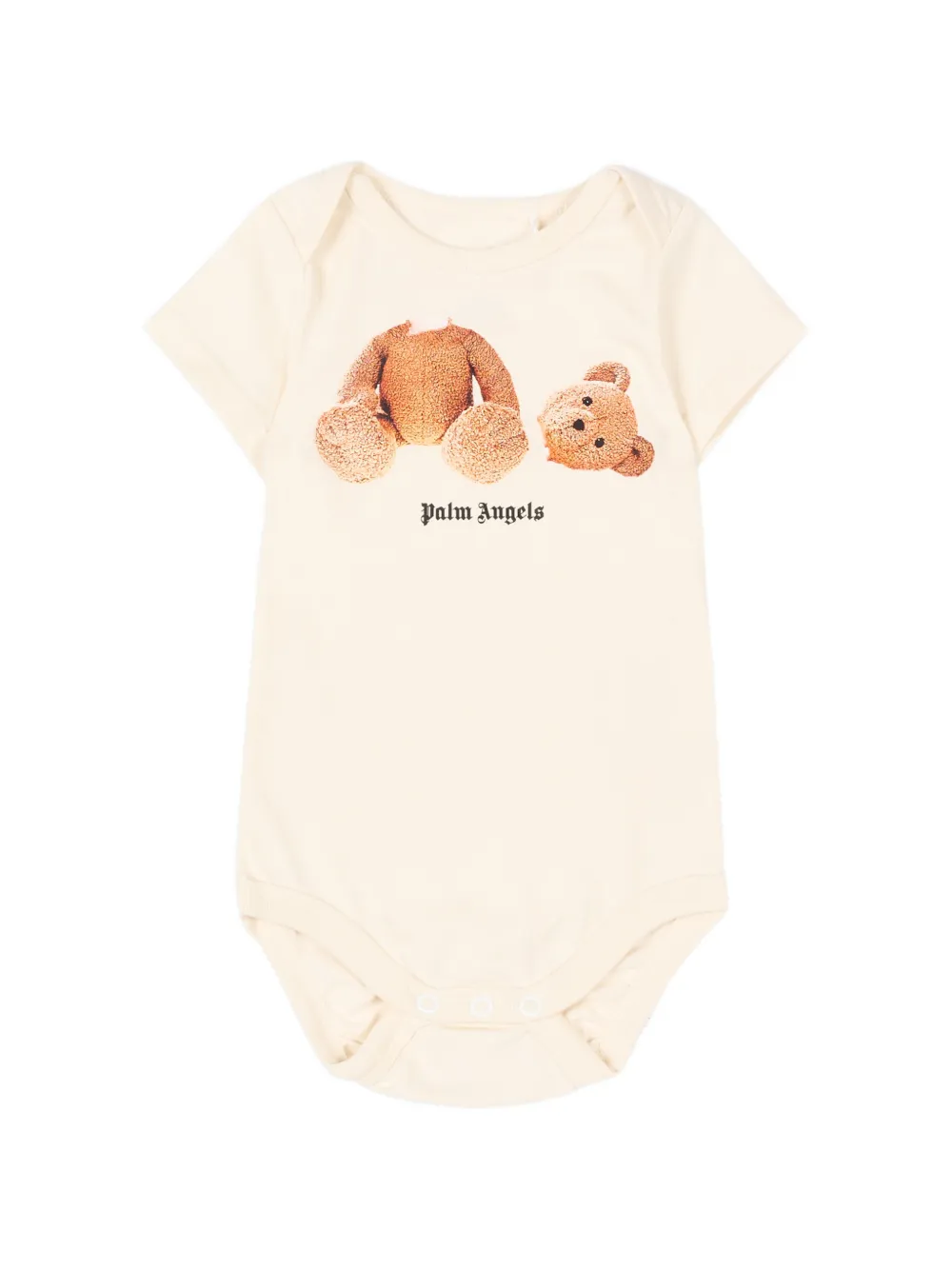  Palm Angels Kids Teddy-print Body (set Of Three) - Neutrals 