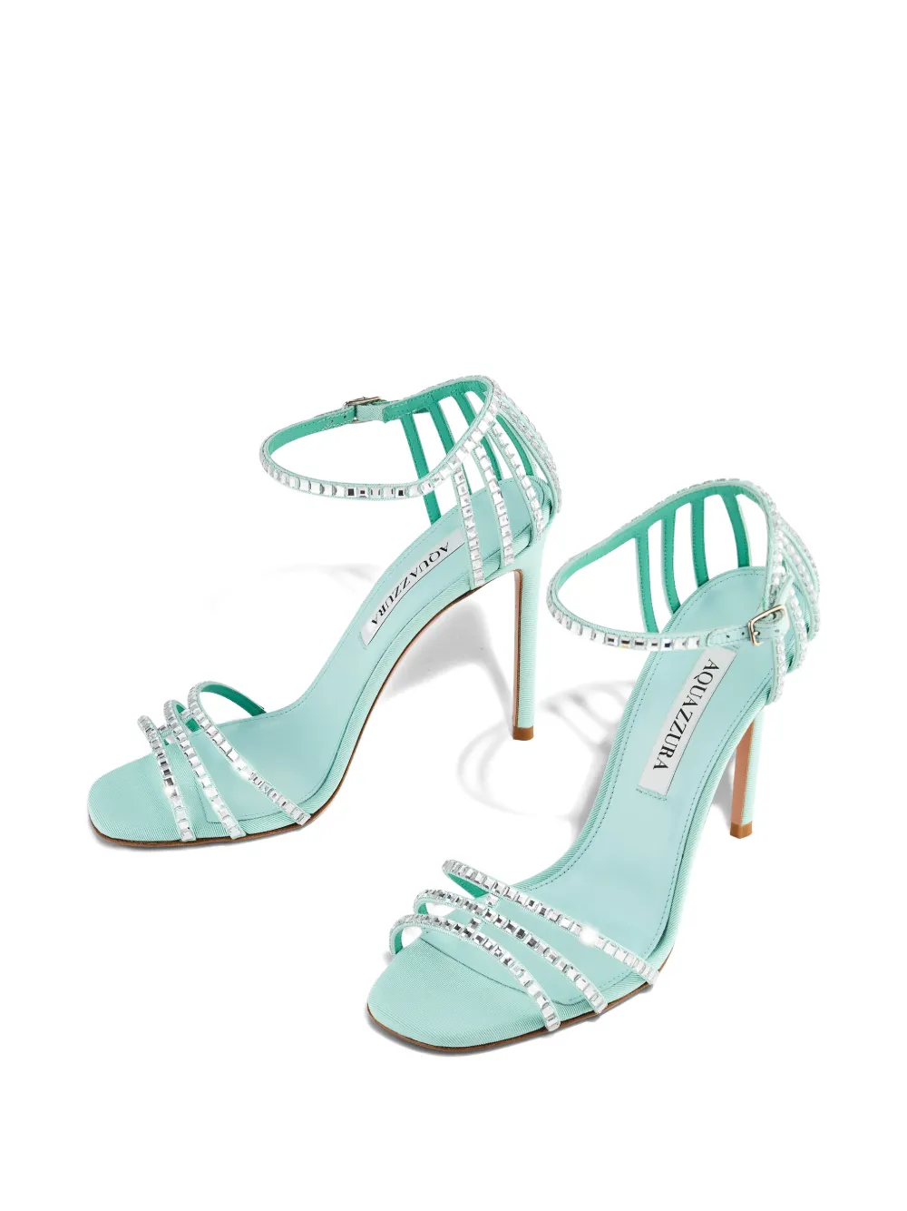 Aquazzura Sensation Crystal heeled sandals Blauw