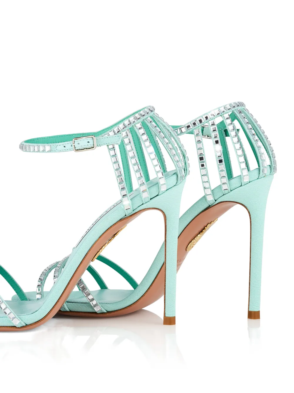 Aquazzura Sensation Crystal heeled sandals Blauw