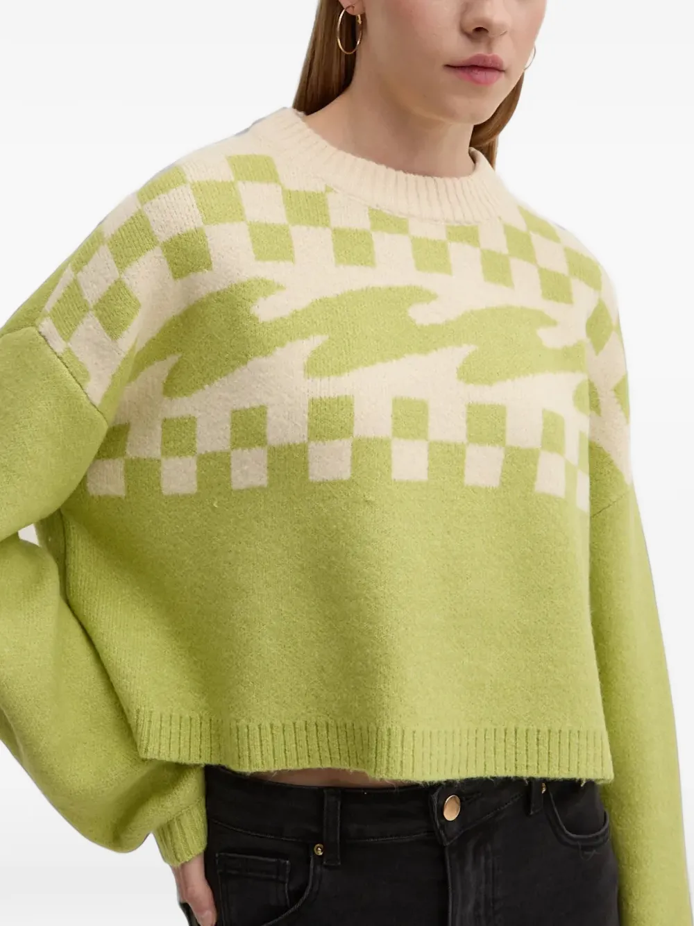 Billabong Palm Forever geruite trui met intarsia Groen