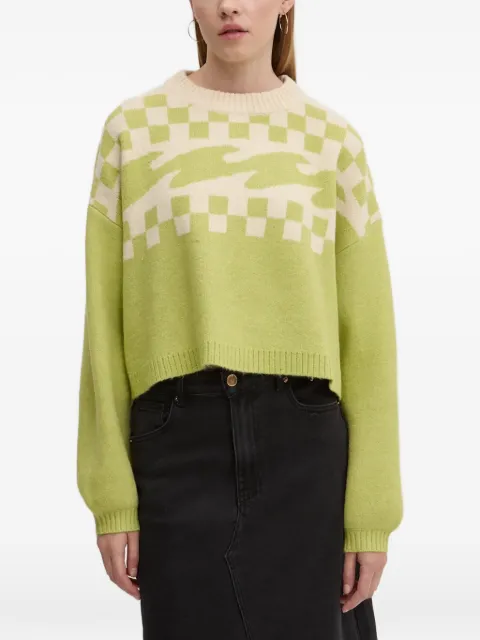 Billabong  Palm Forever checkerboard-intarsia sweater
