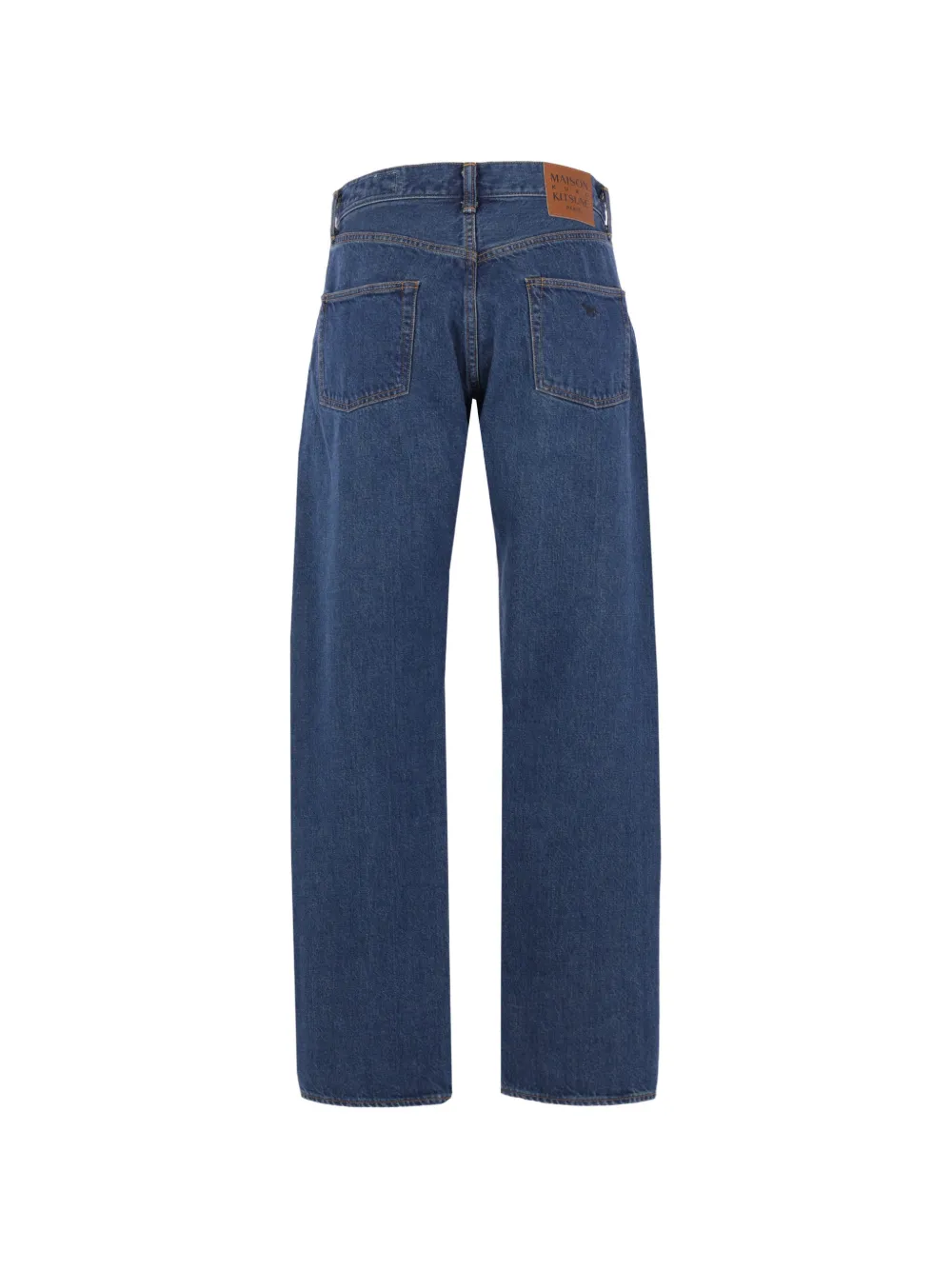 Maison Kitsuné Vaqueros De Cinco Bolsillos Con Parche Del Logo De Maison Kitsuné X Kuro Voyage - Azul 