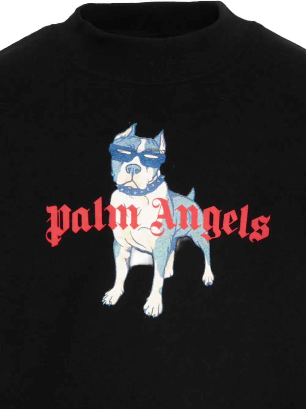 Palm Angels Kids Sweater met print en ronde hals Zwart