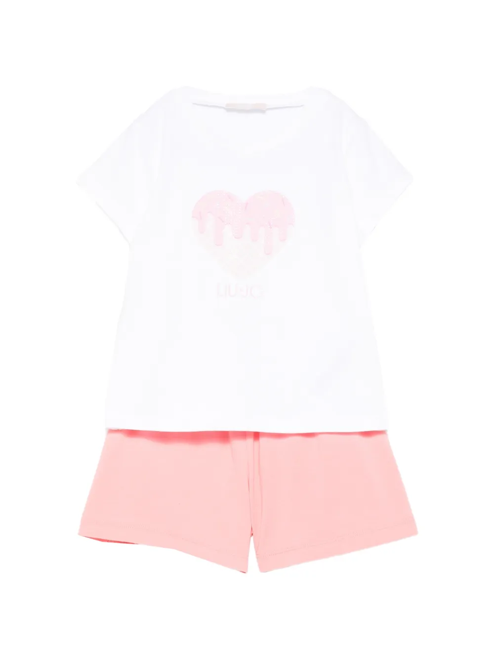 LIU JO heart-graphic shorts set - Bianco