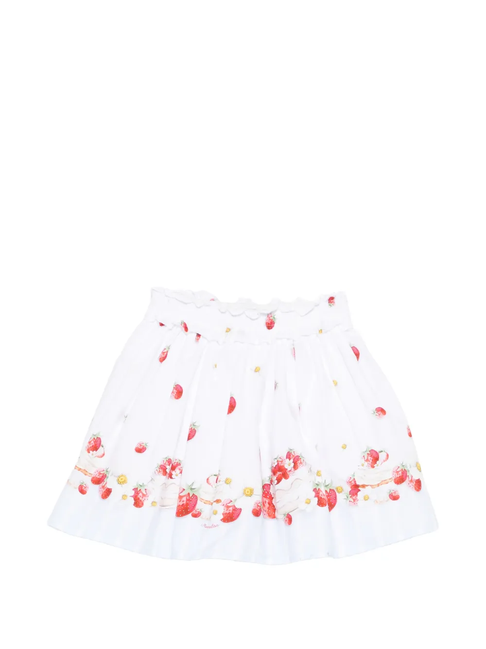 Monnalisa strawberry-print skirt - Bianco