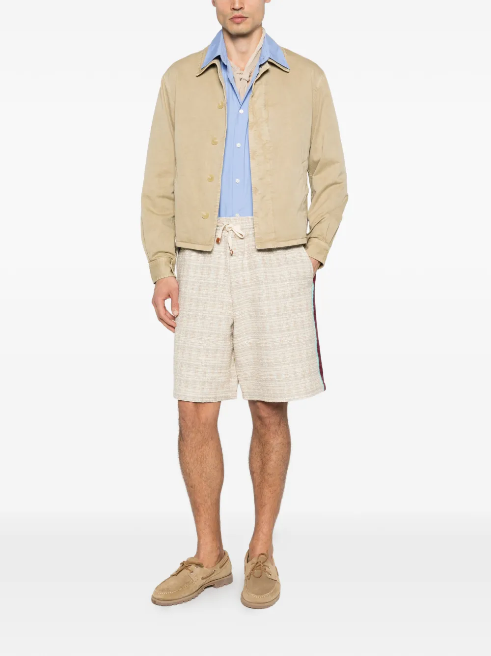 Drôle De Monsieur Shorts met zijstreep Beige