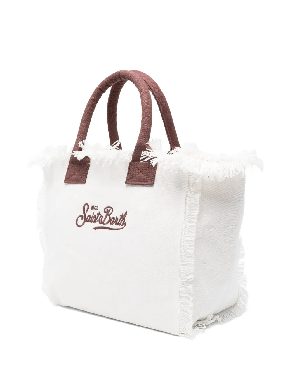 MC2 Saint Barth Vanity shopper met franje Wit