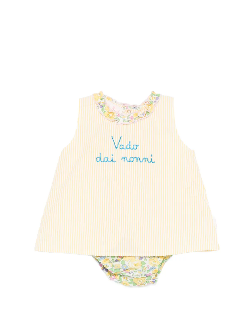 MC2 Saint Barth Kids Abbie striped dress set - Gelb