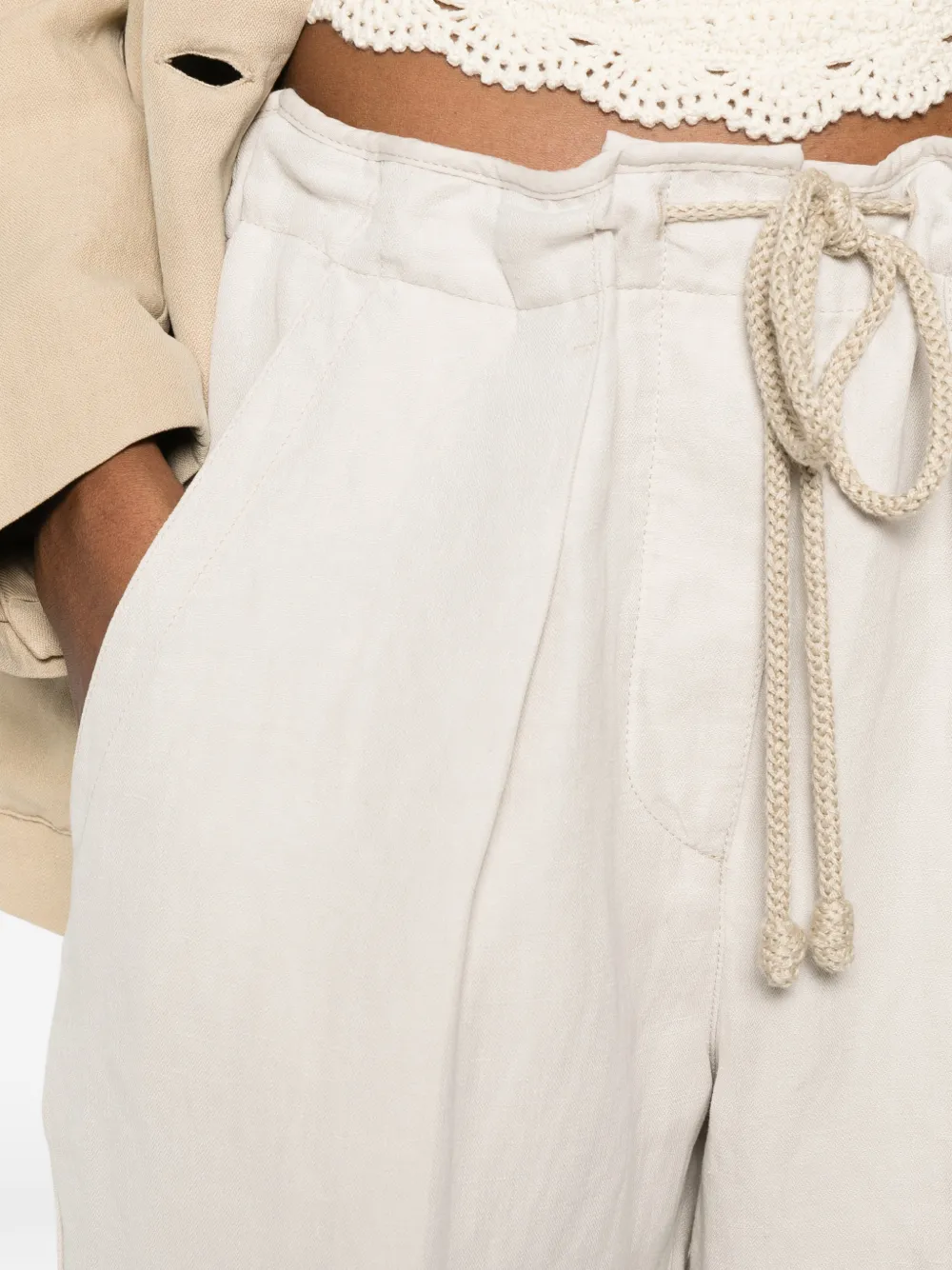 ISABEL MARANT Sharony broek met trekkoordtaille Beige