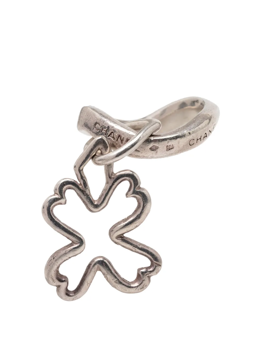 CHANEL Pre-Owned 1990-2010 Sterling Silver Clover Charm ring - Argento
