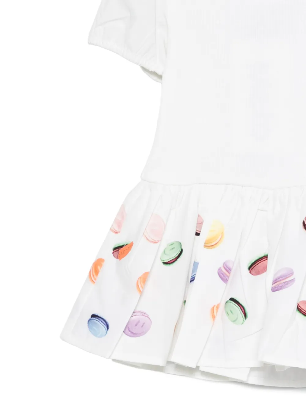 Molo Caitlin jurk met macaronprint en ruches Wit