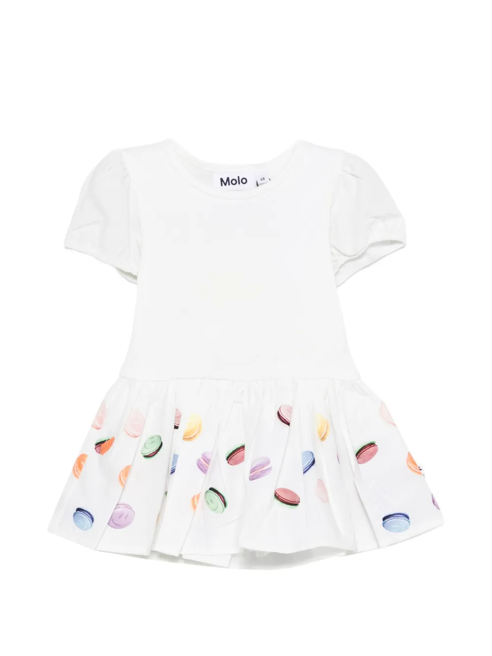 Molo Caitlin ruffled macaron-print dress - Bianco
