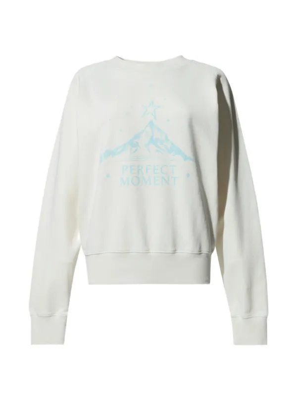 Perfect Moment Logo Cotton Sweatshirt in White