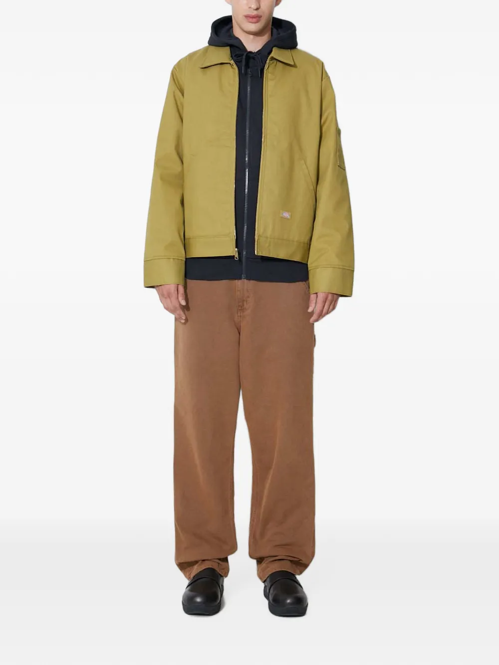 Under Armour zip logo hoodie Zwart