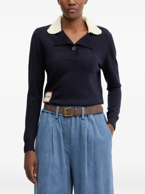 Stine Goya playera tipo polo con cuello en contraste