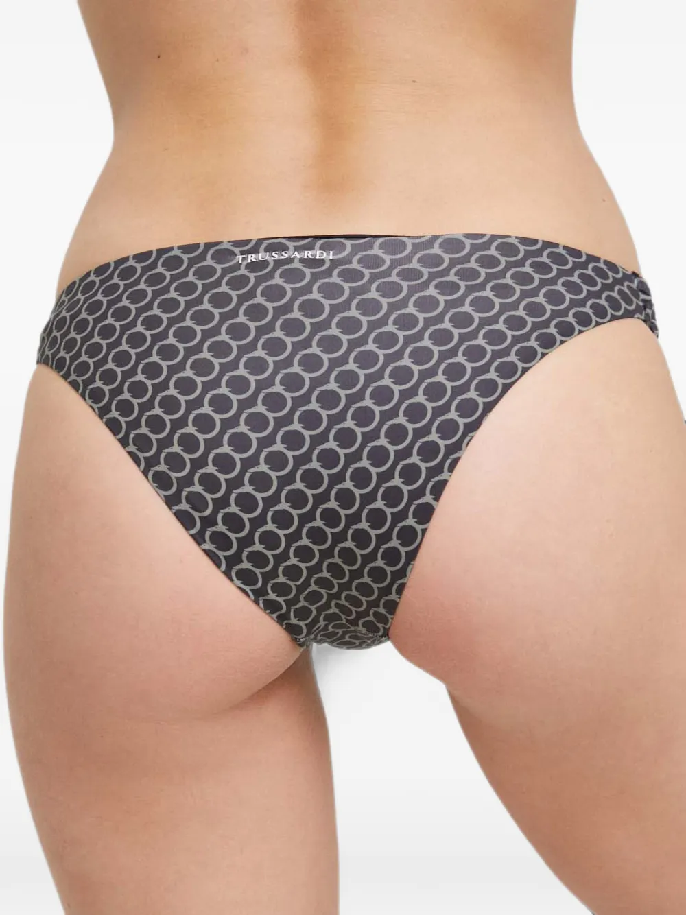 Trussardi Bikinislip met monogramprint en ringdetail Zwart