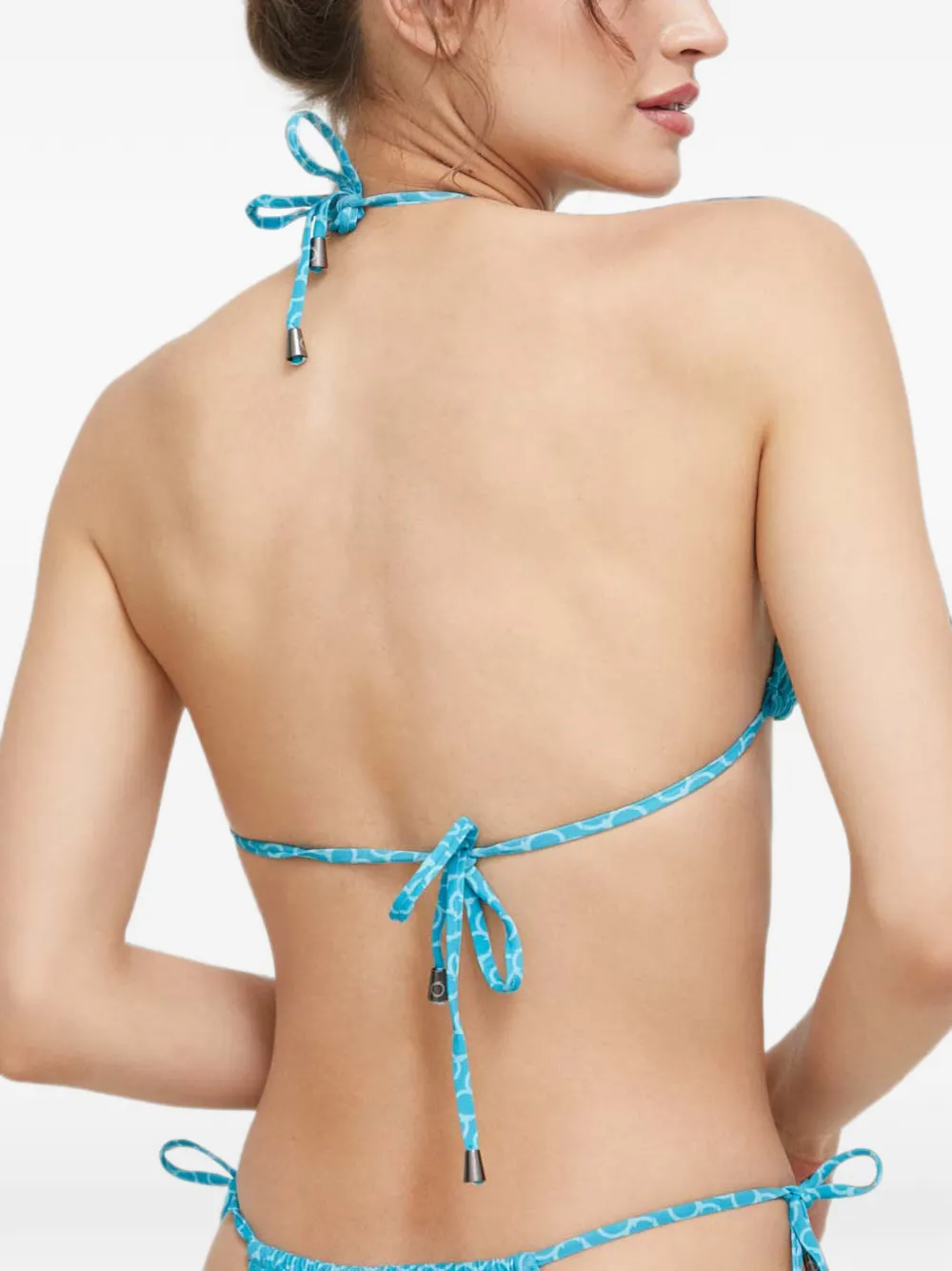 Trussardi Bikinitop met geometrische print en ringdetail Blauw